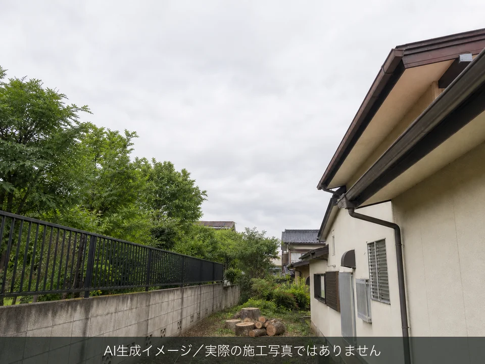 高木伐採の施工後のAI生成イメージ（実際の施工写真ではありません）